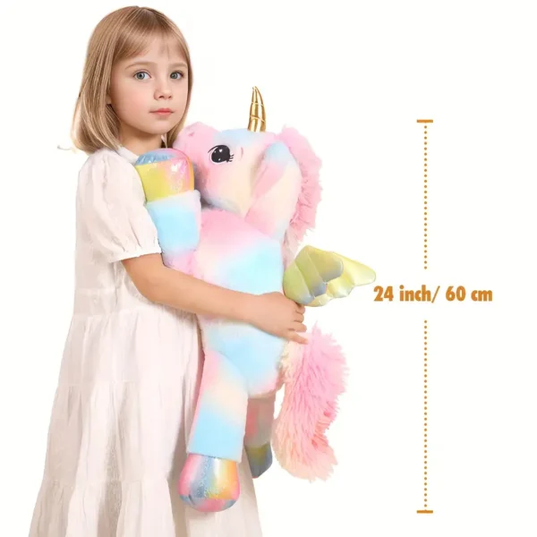 07e85691-4242-40bd-9942-9f9097d261c8 60.96 cm Large Rainbow Unicorn Plush Toy