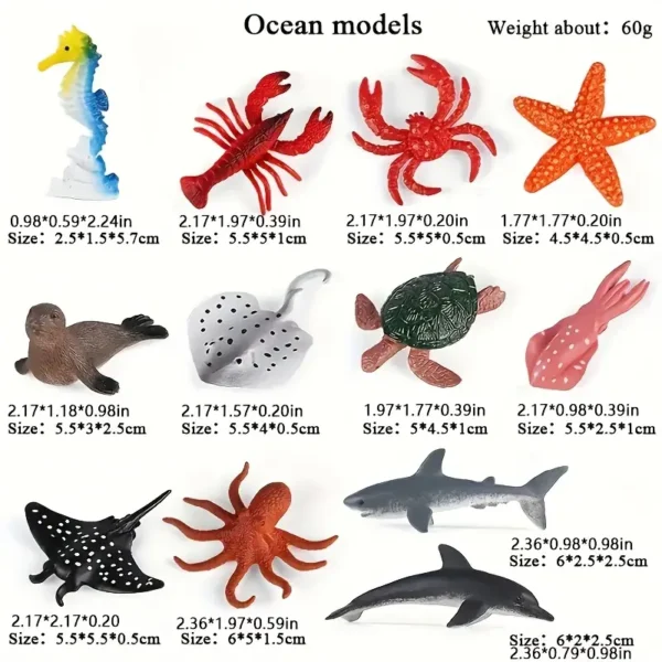 24pcs OceanBreeze Mini Marine Animal Figurine Set