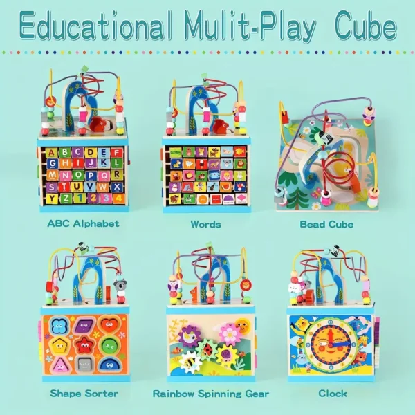 Wooden Activity Cube