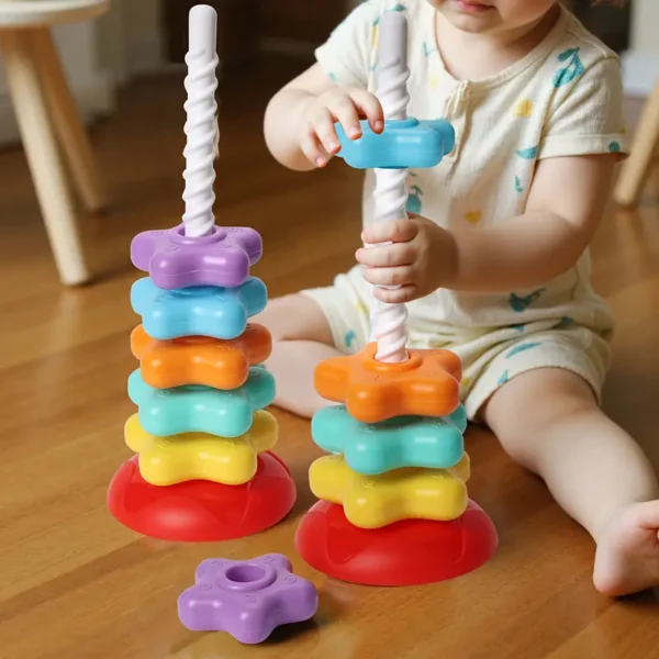 Colorful Rainbow Star Rotating Tower